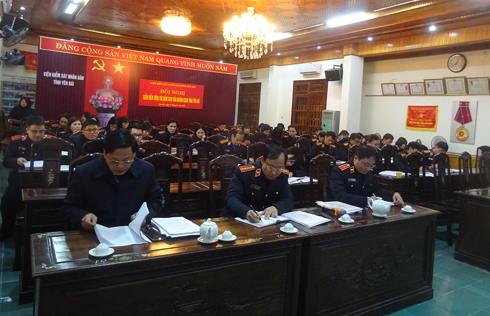 VKSND tỉnh Yên Bái tổ chức Hội nghị trực tuyến kiểm điểm công tác  kiểm sát năm 2020
