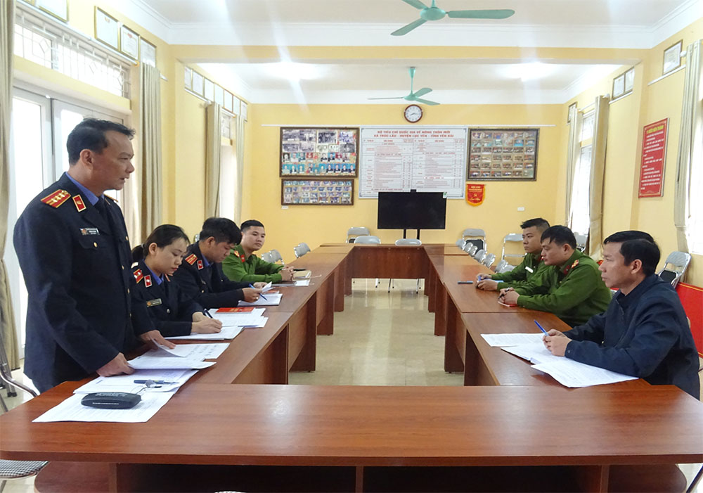 VKSND huyện Lục Yên trực tiếp kiểm sát việc thi hành án hình sự tại một số Ủy ban nhân dân xã