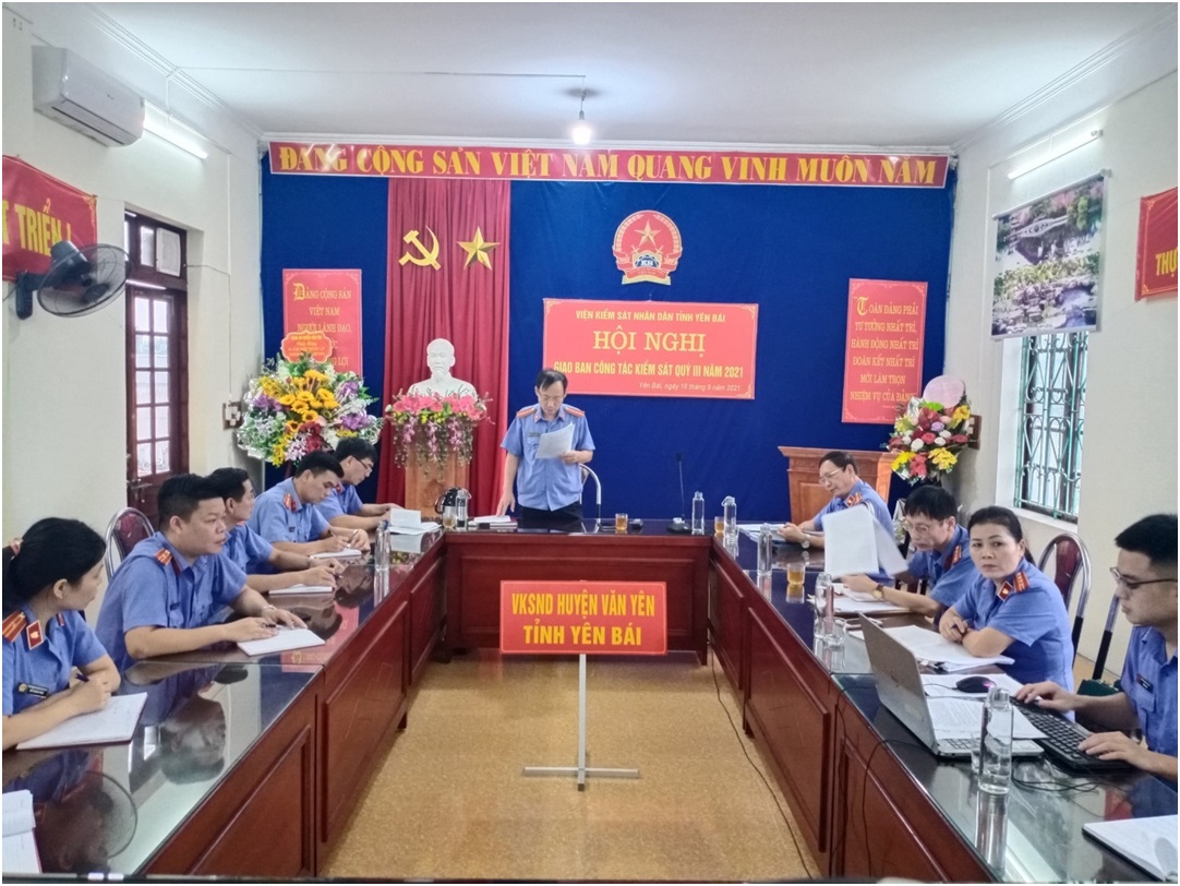 Đoàn kiểm tra VKSND tỉnh Yên Bái kiểm tra công tác kiểm sát năm 2021 tại VKSND huyện Văn Yên, tỉnh Yên Bái