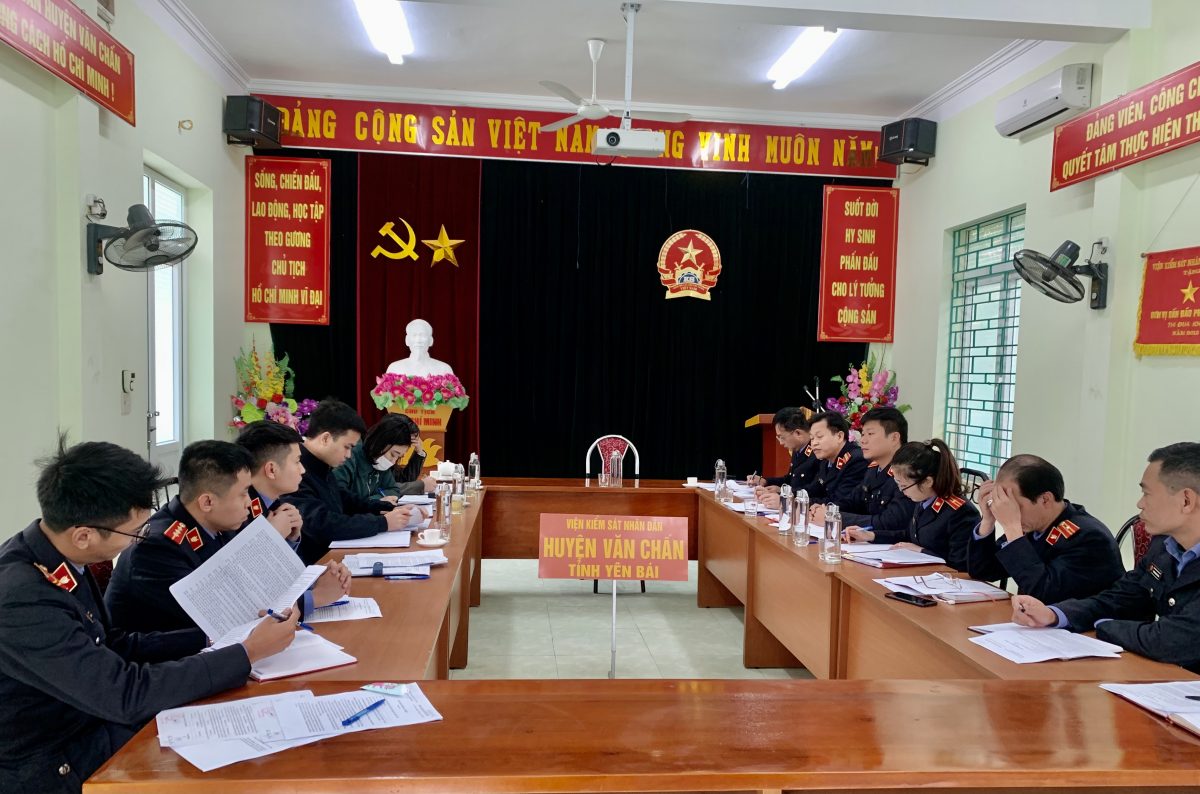 Chi bộ VKSND huyện Văn Chấn tổ chức Hội nghị  kiểm điểm, đánh giá, xếp loại chất lượng Chi bộ, đảng viên năm 2021