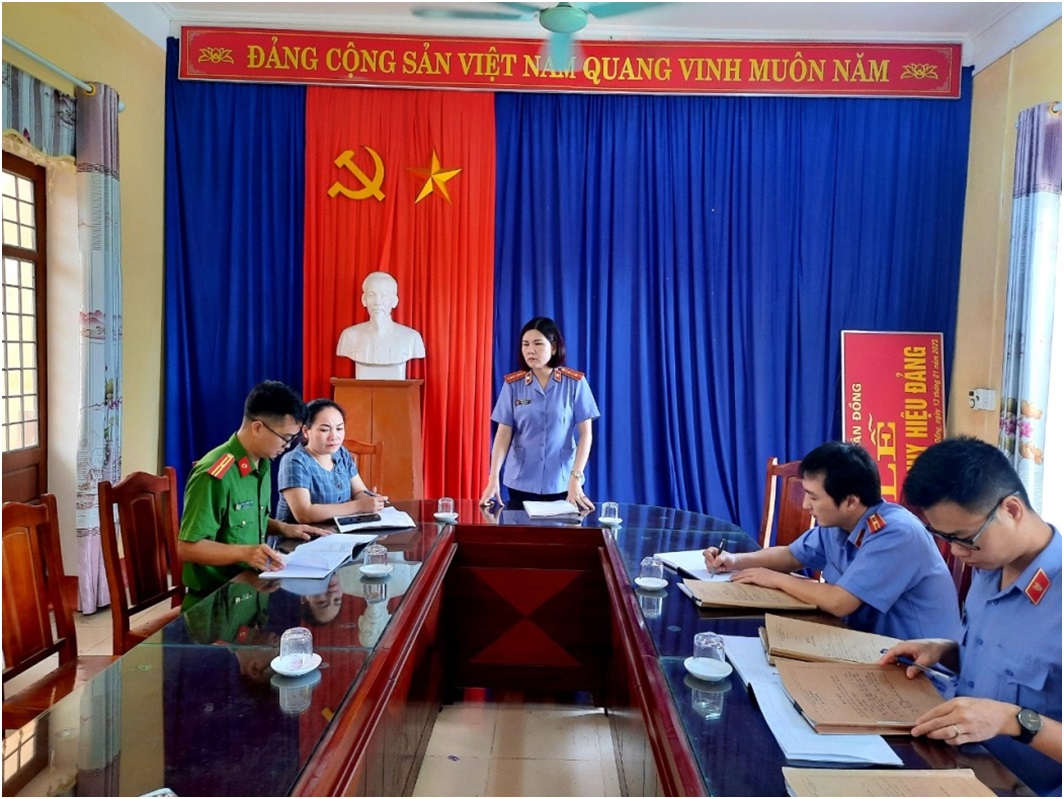 VKSND huyện Trấn Yên trực tiếp kiểm sát công tác thi hành án hình sự tại các xã, thị trấn của huyện Trấn Yên