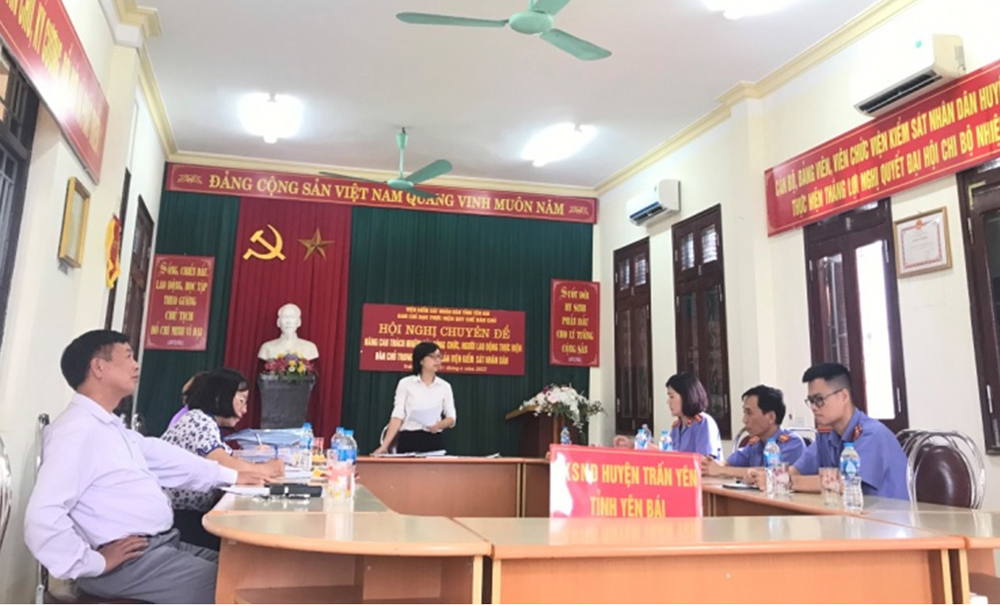 Viện KSND huyện Trấn Yên tiếp đoàn giám sát của Ban pháp chế Hội đồng nhân dân huyện Trấn Yên