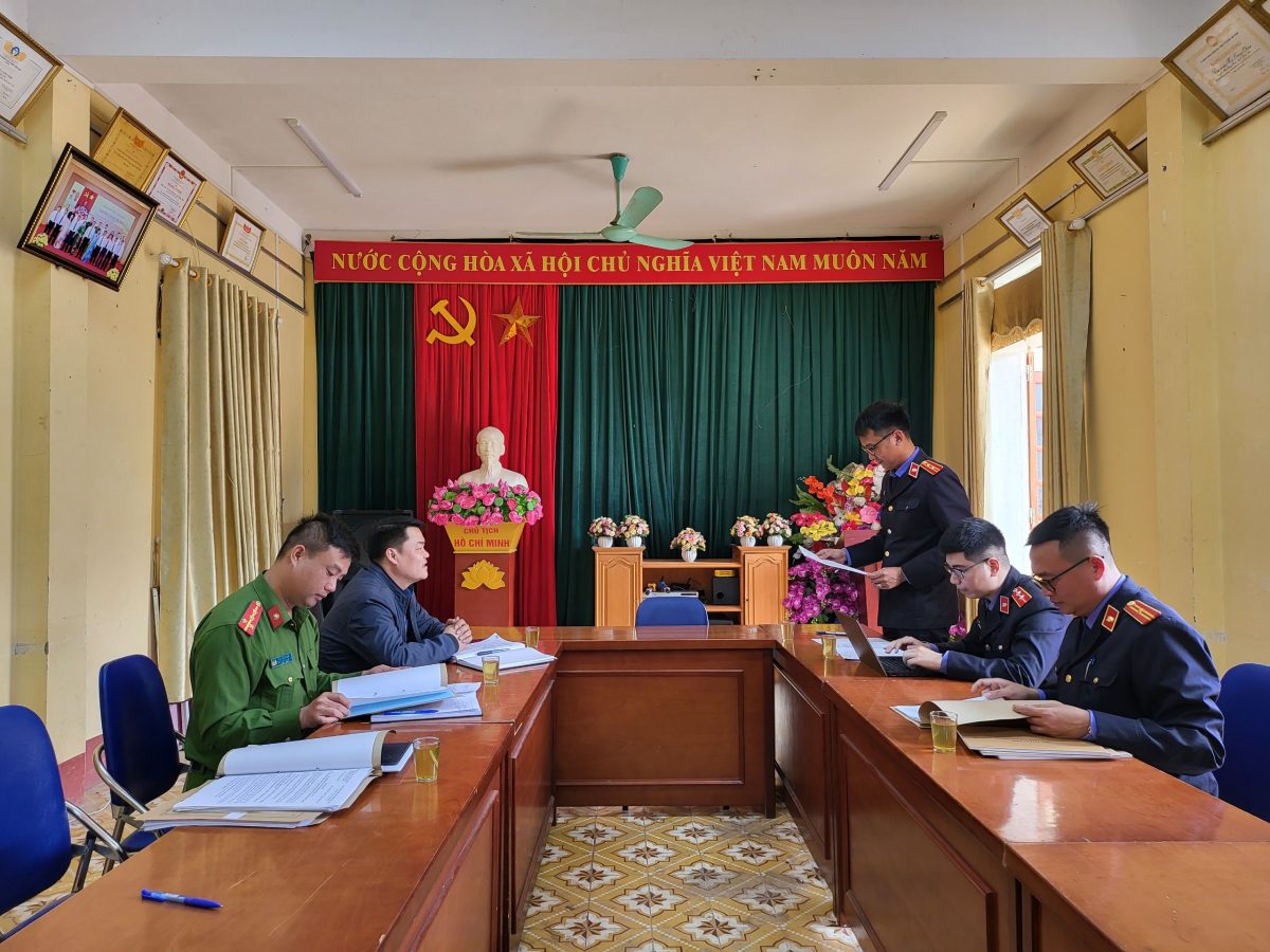 VKSND huyện Mù Cang Chải trực tiếp kiểm sát thi hành án hình sự tại Ủy ban nhân dân cấp xã