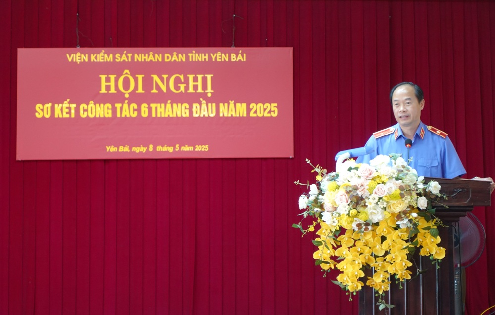 VKSND tỉnh Yên Bái tổ chức Hội nghị trực tuyến giao ban công tác 06 tháng năm 2025